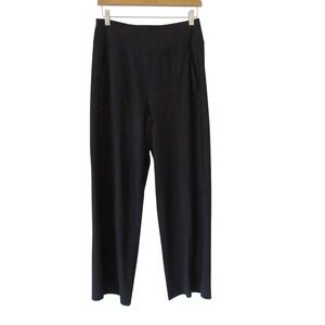 Athleta Globetrotter Ankle Crop Pants Small Tall Black Relaxed Wide Leg Athletic